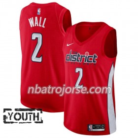 Barn Washington Wizards Tröja John Wall 2 2018-19 Nike Röd Swingman